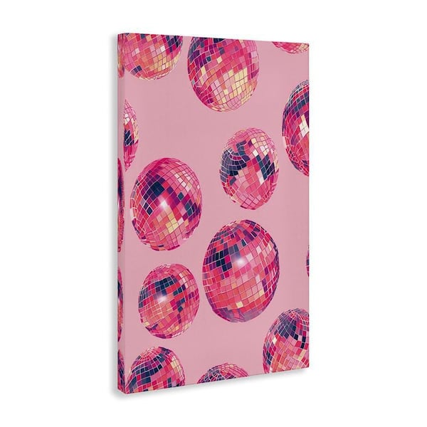 Vivid Pink Disco Pattern by LSR Design Studio Unframed Music Graphic Art Print 24 in. x 16 in.