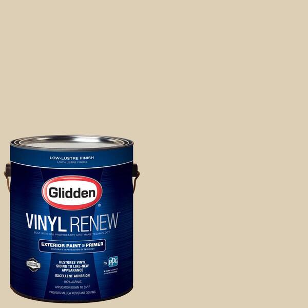 Glidden Vinyl Renew 1 gal. #HDGO61D Georgian Ivory Low-Lustre Exterior Paint with Primer