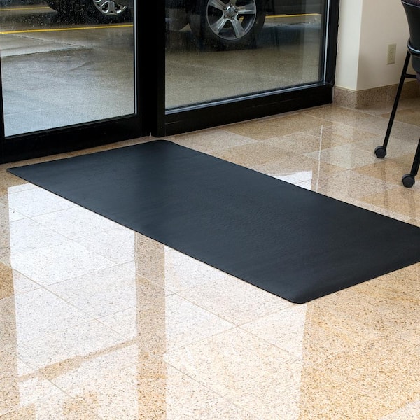 Rubber Scraper Mat Non Slippery Protect Floor Indoor Outdoor Black 36in x 72in 