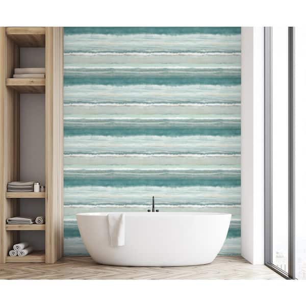 60.75 sq. ft. Tedlar Watercolor Stripe High Performance Vinyl Unpasted Wallpaper Roll