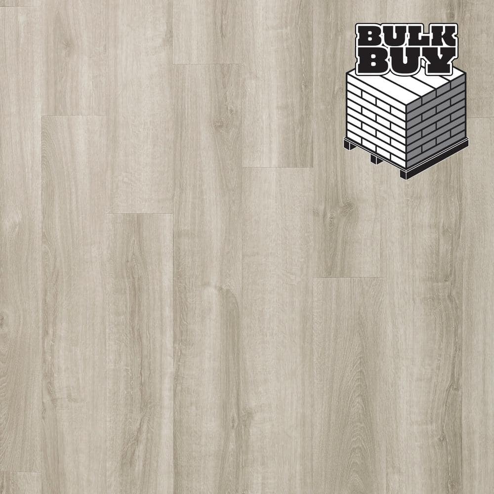 Mohawk Basics Waterproof Vinyl Plank Flooring in Light Pewter 25mm, 7.5 x 7  Sample SPC1319480