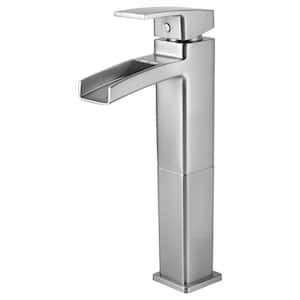 Kenzo Single Hole Single-Handle Vessel Bathroom Faucet in Brushed Nickel