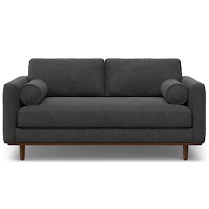 Morrison Mid-Century Modern 72 in. Wide Sofa in Charcoal Grey Woven-Blend Fabric