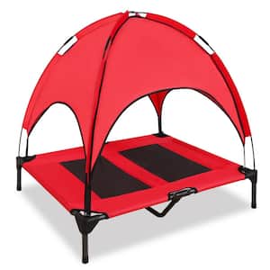 Medium Raised Pet Bed w/Cover - Red and Black