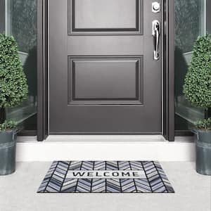 Envelor Indoor Outdoor Doormat Grey 24 in. x 36 in. Chevron Floor Mat  PP-71504-GE-M - The Home Depot