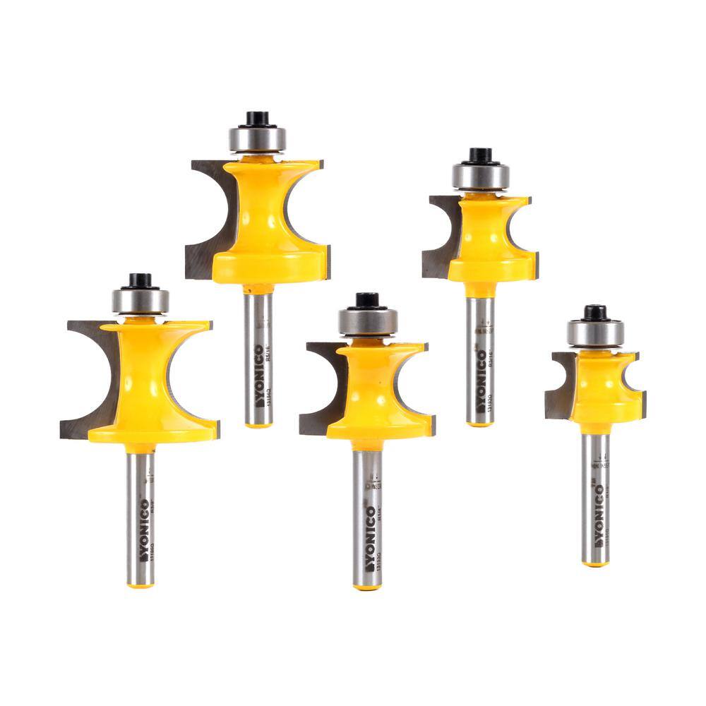 Corner Bead Router Yonico Corner Bead 1/4 in. Shank Carbide Tipped Router Bit Set (5-Piece ...