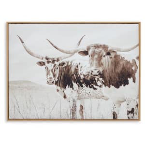 Griffner Framed Longhorn Cows Art Print 36 in. x 48 in.