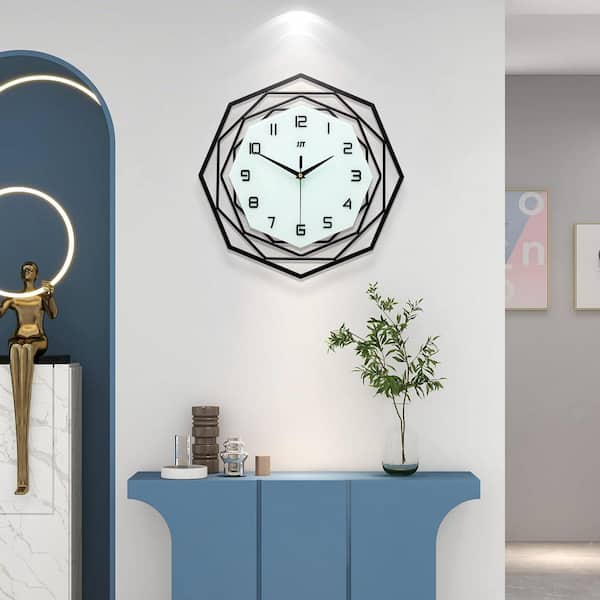 Modern Big Wall Clock for Kitchen Bedroom Home Decoration Extra Giant Wall Clock Battery Operated Decorative 18 in., Black