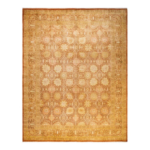 Mogul 8 ft. x 10 ft. Brown Oriental Wool Indoor Area Rug