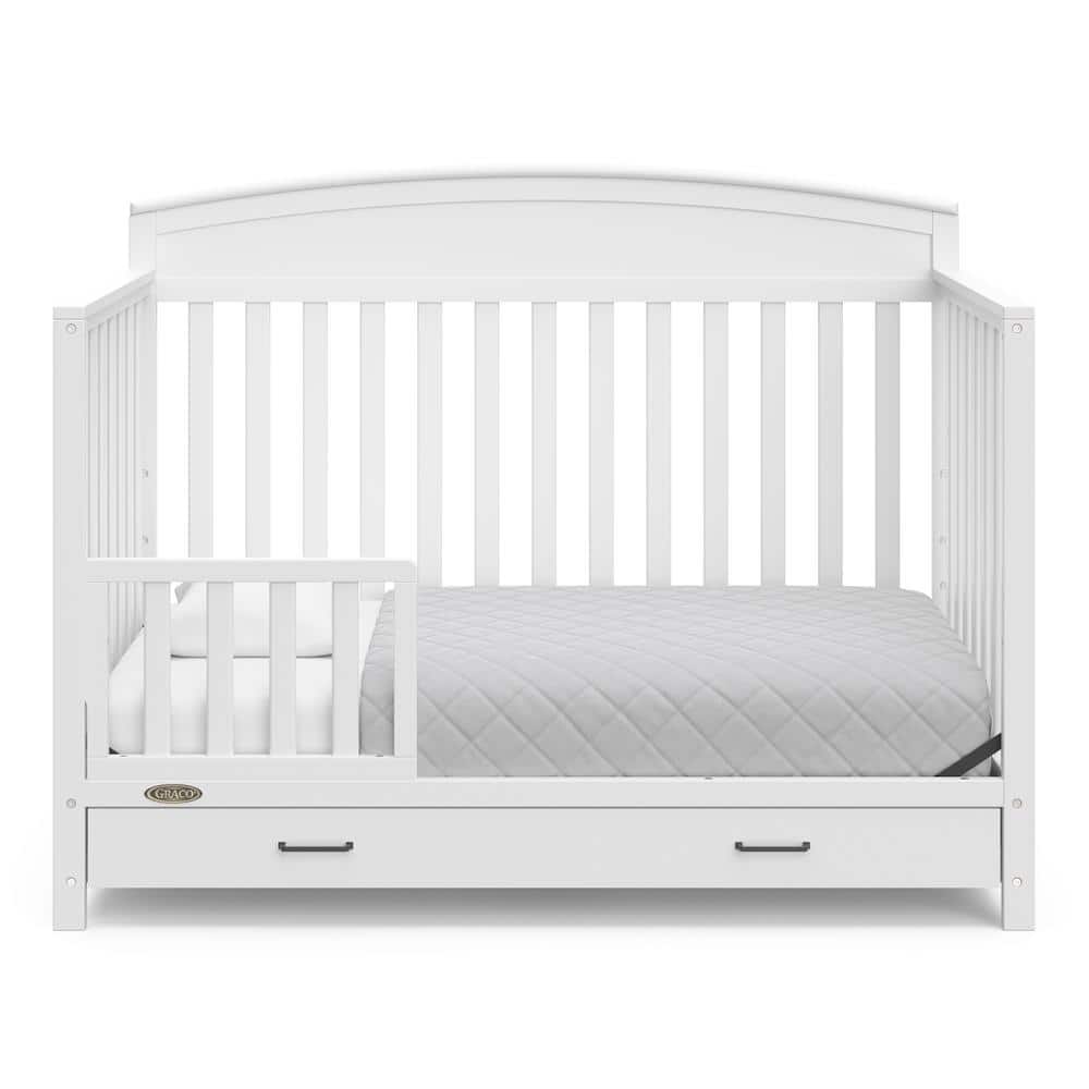 White Pine 5-in-1 Convertible Crib with Drawer