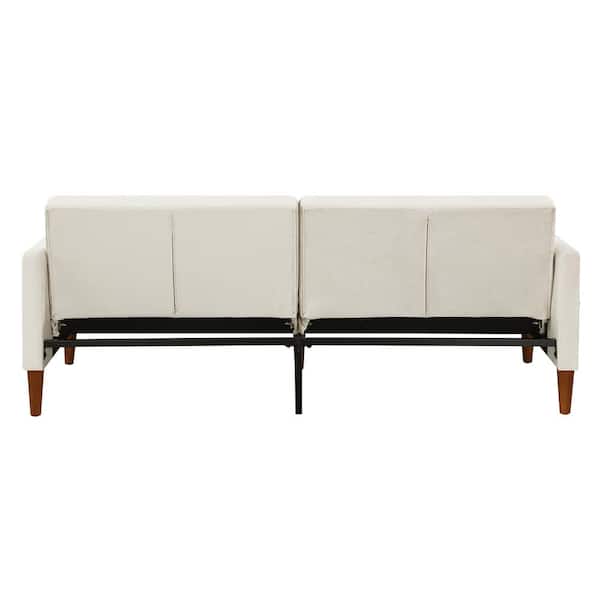 76 3 In White Velvet Upholstered, White Velvet Convertible Sofa
