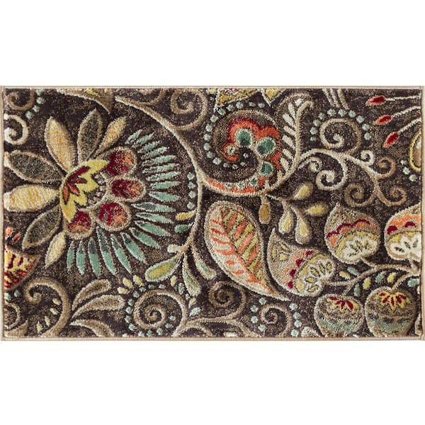 Capri Abstract Brown 2 ft. x 3 ft. Indoor Area Rug