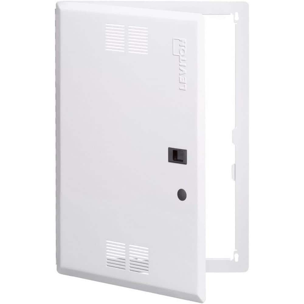 Leviton 14 in. Premium Vented Hinged Door, White (for use with 14