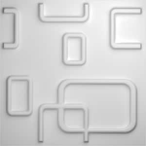 3/8 in. x 11-7/8 in. x 11-7/8 in. PVC White Oslo EnduraWall Decorative 3D Wall Panel (0.98 sq. ft.)