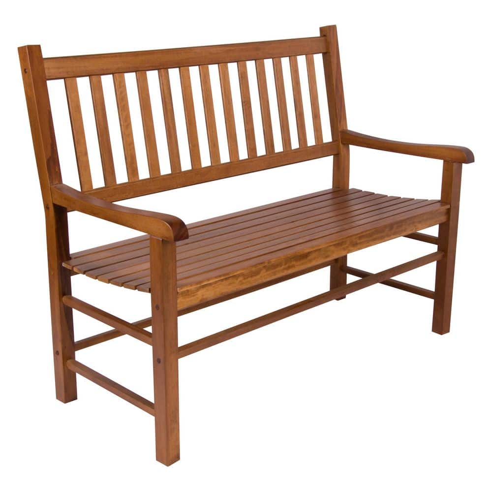 Eden Arched Back Cedar Garden Bench in Oak Finish