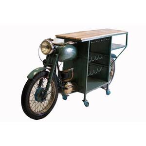 Julia 1-Piece Green Metal/Wood TMPH Bike Bar