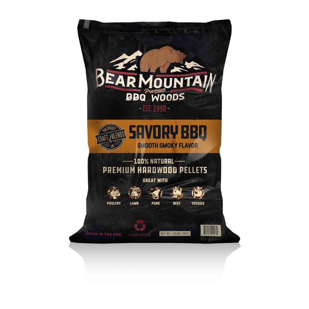 Bear Mountain BBQ 20lbs Outdoor Craft Blend Pellets - Savory BBQ: For Grilling, Firewood Compatible