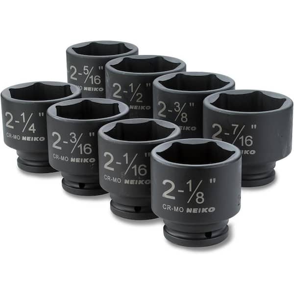 NEIKO 3/4 in. Drive Jumbo Impact Socket Set, SAE 2-1/16 in. to 2-1