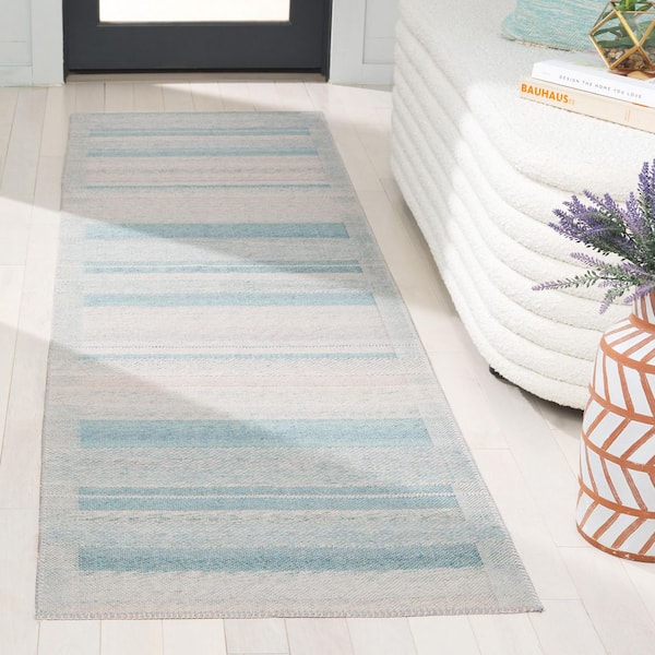 Cabo 2 ft. x 8 ft. Beige/Green Striped Abstract Runner Rug