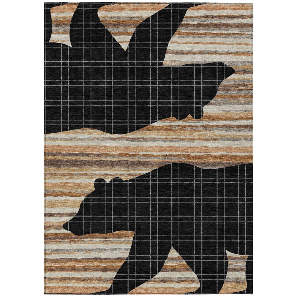 Chantille Machine Washable Indoor/Outdoor Abstract ACN2577 Black 3 ft. x 5 ft. Area Rug price history on PriceWatchPro