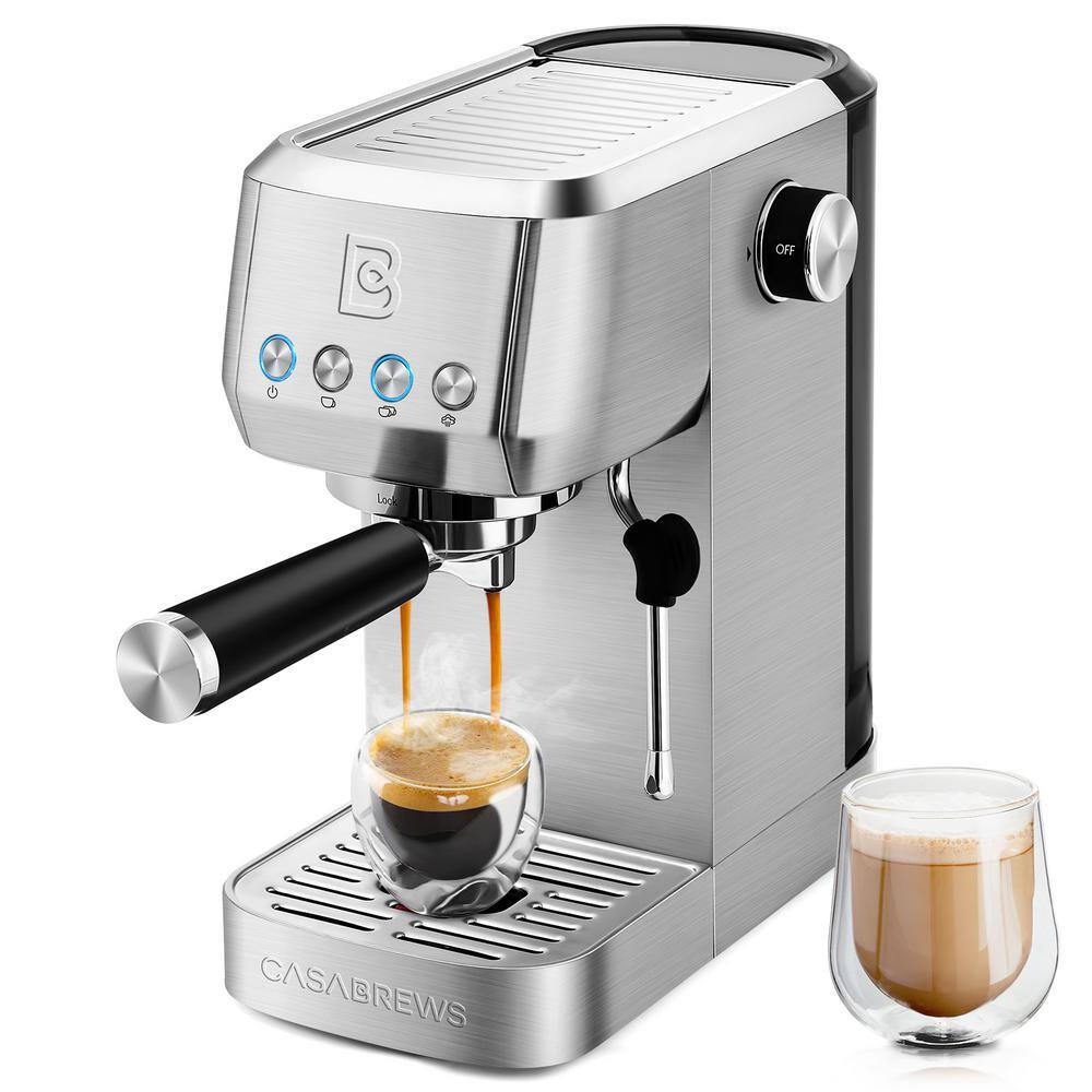 CASABREWS 20 Bar 3-in-1 Auto-frothing Espresso Machine with Milk Tank - Silver