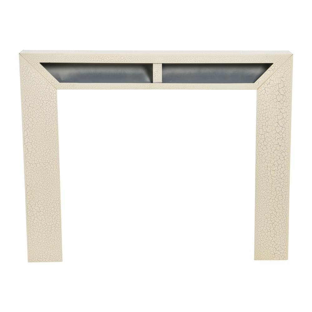 Distressed Cream MDF Decorative Fireplace Mantel, 50" x 40"