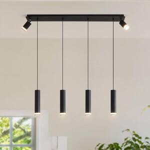 6-Light Black Pendant Light Modern Rotatable Spotlight, GU10 Bulb Compatible Light Fixture, No Bulbs Included