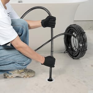 Drain Cleaning Cable 45 ft. x 7/8 in. Hollow Core Sewer Drain Auger Cable with 6 Cutters for 0.8 in. to 5.9 in. Pipes