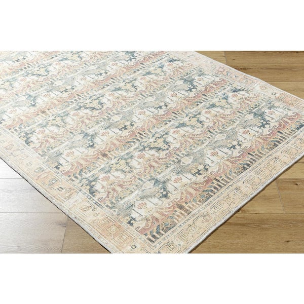 Amelie Green 7 ft. x 10 ft. Machine-Washable Rug