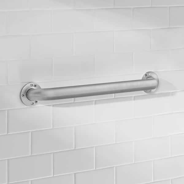 18 in. x 1-1/2 in. Exposed Screw ADA Compliant Grab Bar in Brushed Stainless Steel