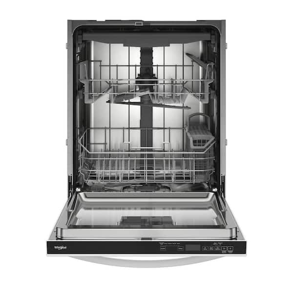 Whirlpool Top Control 24-in Built-In Dishwasher With Third Rack  (Fingerprint Resistant Metallic Steel), 47-dBA in the Built-In Dishwashers  department at