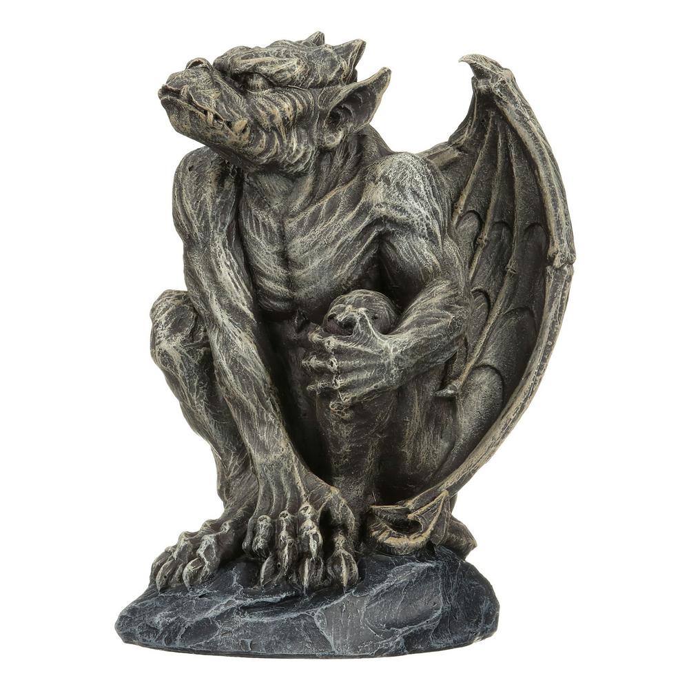 Silas Medium Gray Resin Gothic Gargoyle Sentry Statue