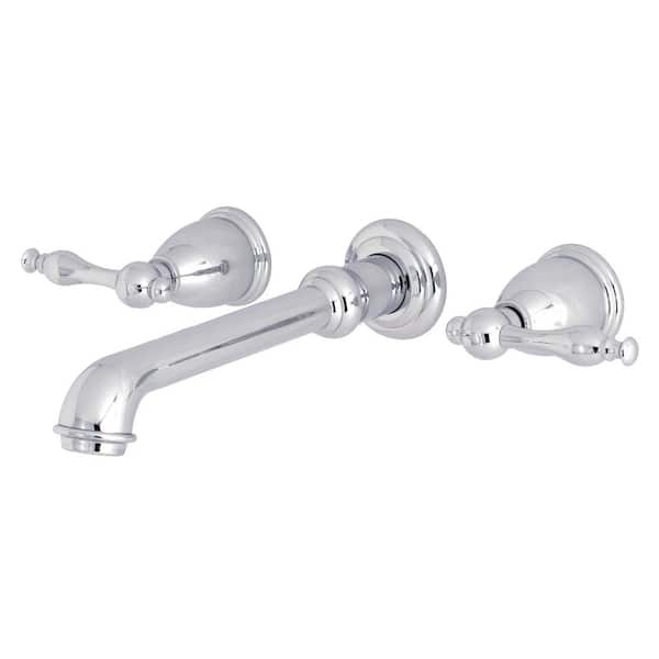 Kingston Brass Naples 2-Handle Wall Mount Roman Tub Faucet in Polished Chrome (Valve Included)