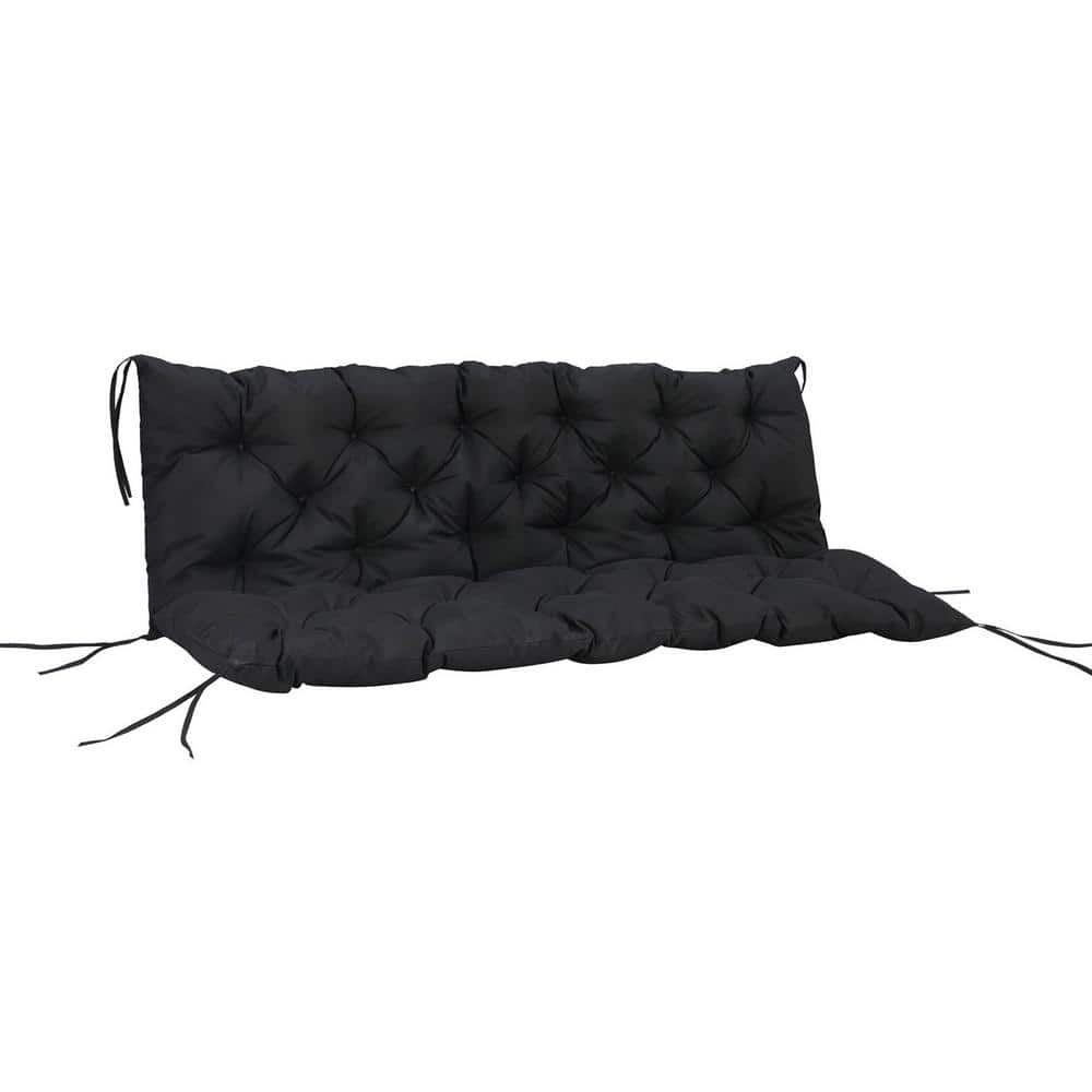 59 in. x 39 in. Outdoor Tufted Bench Cushion 3-Seater Replacement for Swing Chair Patio Sofa/Couch with Backrest Black price history on PriceWatchPro