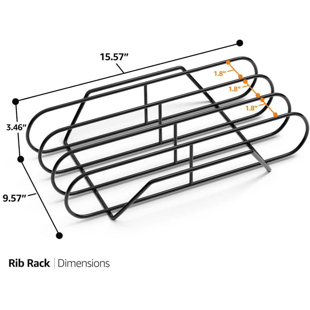 Extra-Large Black Porcelain Coated Steel Rib Rack