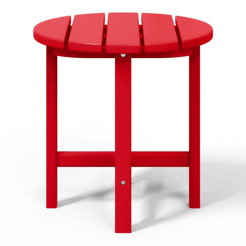 Altura Eco-Friendly All-Weather 18" Round Side Table - Red