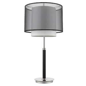 32 in. Silver Standard Light Bulb Bedside Table Lamp