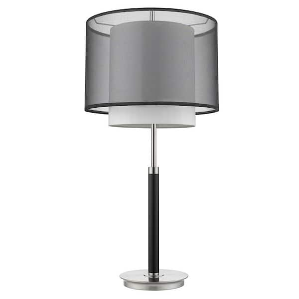 HomeRoots 32 in. Silver Standard Light Bulb Bedside Table Lamp ...