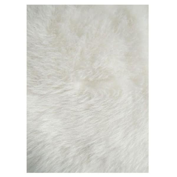 LA Rug Flokati White 3 ft. x 4 ft. Area Rug