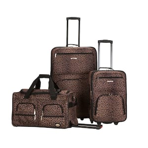 Vara Expandable 3-Piece Softside Luggage Set, Leopard