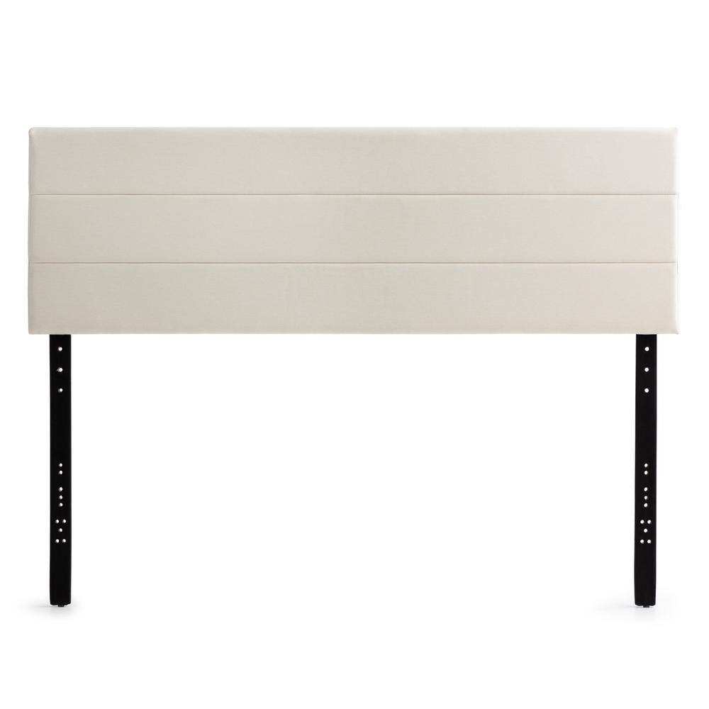 Brookside Stella Cream Queen Mid-Rise Upholstered Channel Headboard ...