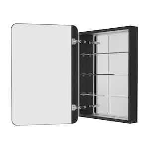 23 in. W x 30 in. H Rectangular Framed Recessed/Surface Mount Medicine Cabinet with Mirror in Matte Black