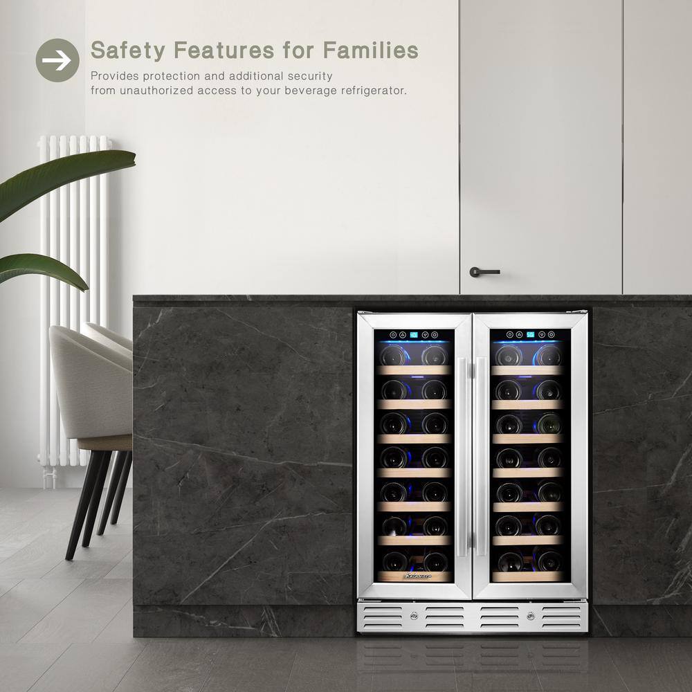 Kalamera 40-Bottle Stainless Steel Dual Zone Wine Refrigerator