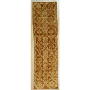 Brown 2 ft. 11 in. x 11 ft. 4 in. Transitional Turkish Knot Rug