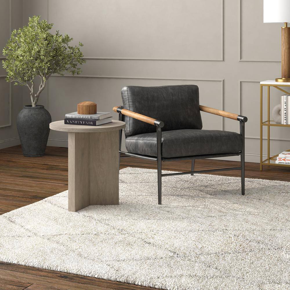 Anders 20 in. Alder Brown Round MDF Top End Table - thumbnail 6