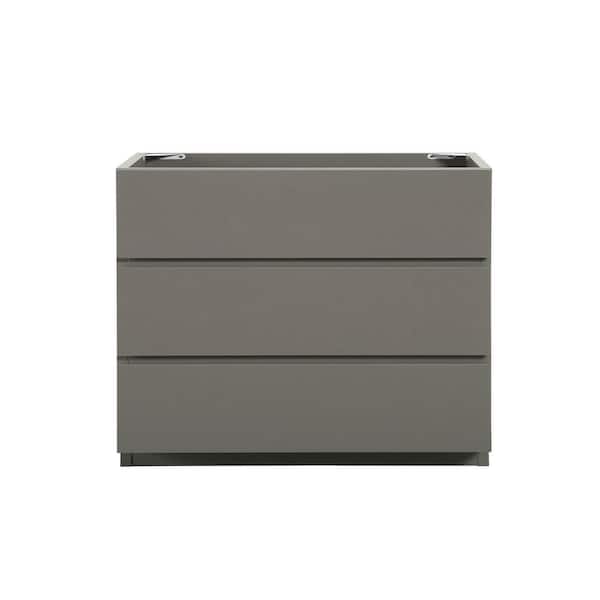 35.5 in. W x 17.9 in. D x 32.3 in. H Bath Vanity Cabinet without Top with 3-Drawers in Gray
