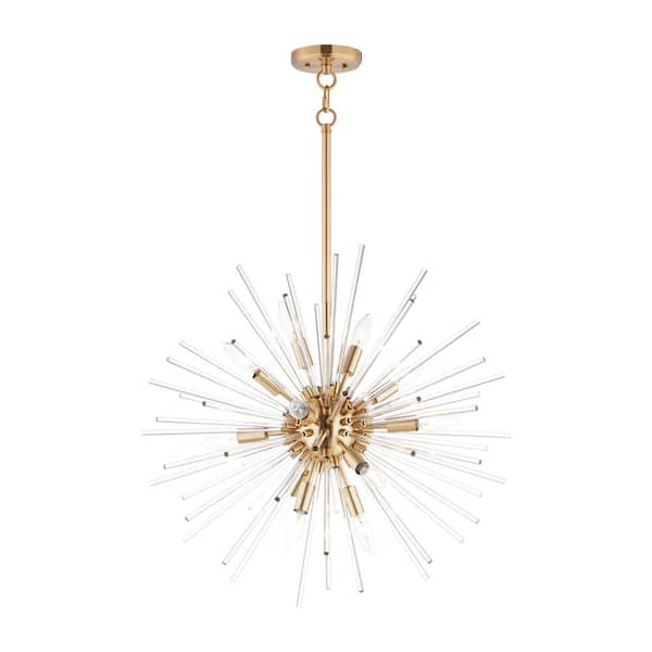 Polaris 12-Light Satin Brass Pendant Light