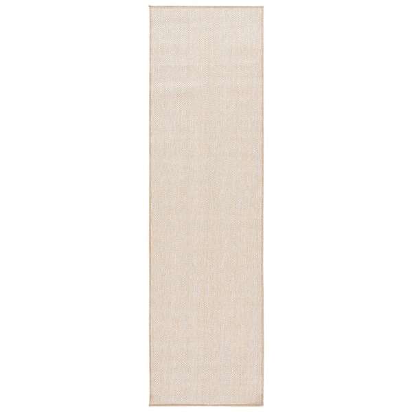 Sisal Performance 2 ft. x 8 ft. Beige Striped Chevron Runner Rug