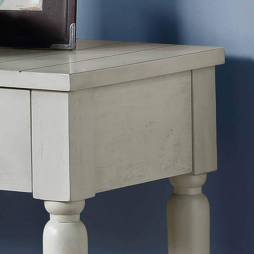 Hemingway Transitional Alabaster White Rectangular Sofa Table with Storage