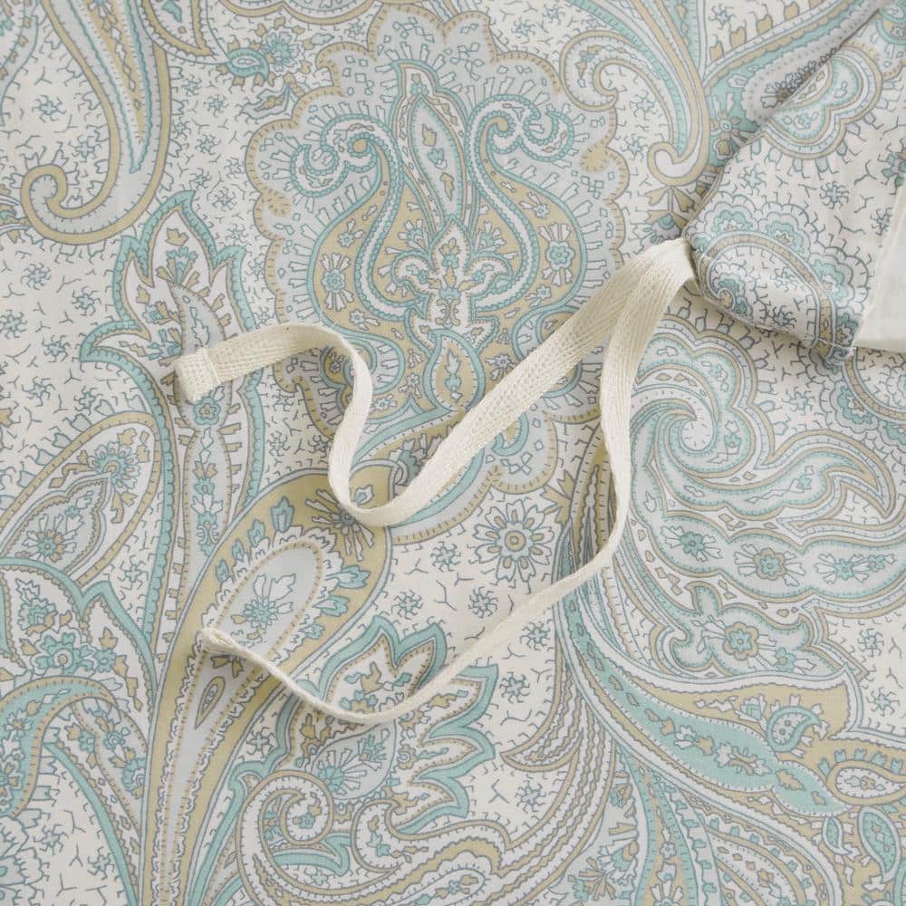 Chelsea Blue and Ivory Cotton Full/Queen Duvet Cover Set